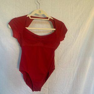 Red Open Back Dance Leotard